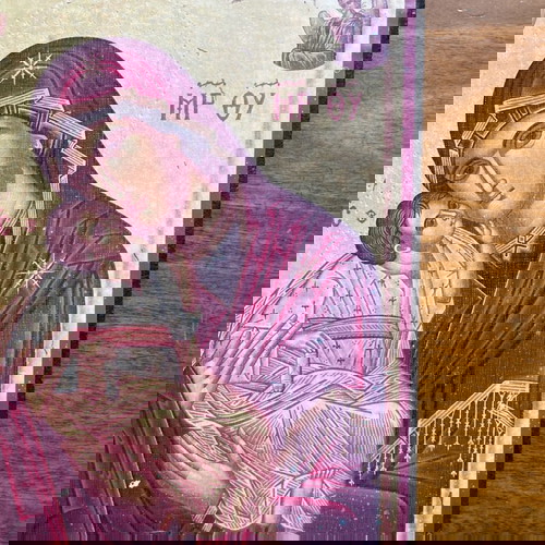 Παναγία Η Βρεφοκρατούσα ξύλινη εκκλησιαστική εικόνα μεταχειρισμένη