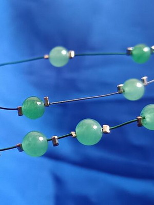 Vintage ‘00s 3-strand necklace new, black and green