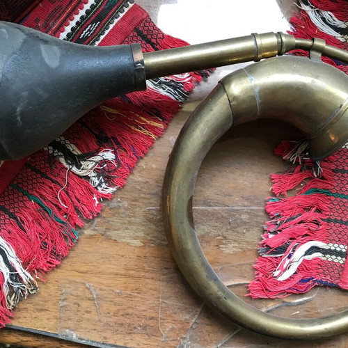 Antique car horns used, brass, 1920-1930