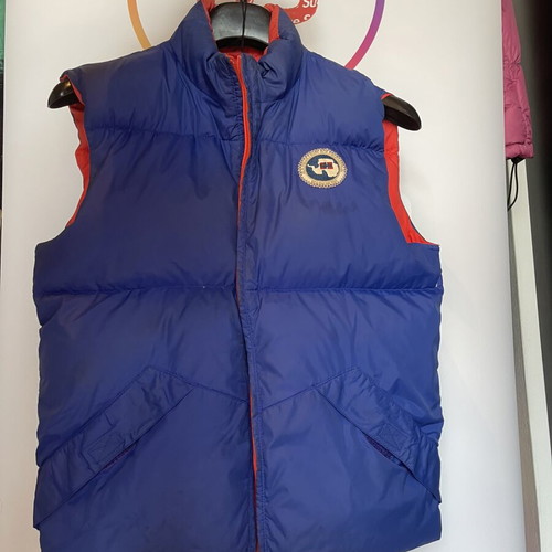 Napapijri reversible vest like new, size S/M, blue and orange