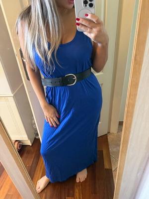 Φόρεμα maxi μπλε electric H&M σαν καινούργιο, μέγεθος Large