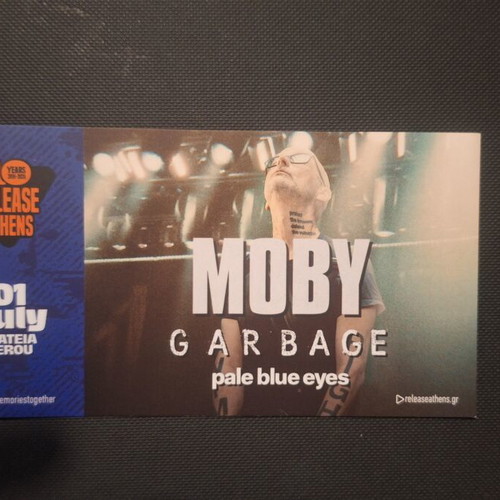 Moby concert ticket memorabilia