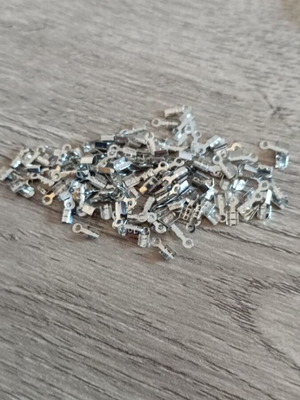 Metal terminals 3mm silver, new, 158 pcs