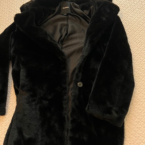 Pull & Bear long fur coat new, black