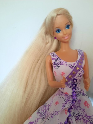 Barbie Totally Hair 1992 Mattel doll used with handmade dress