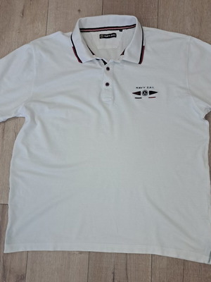 Navy Sail polo shirt like new, men's 4XL, white