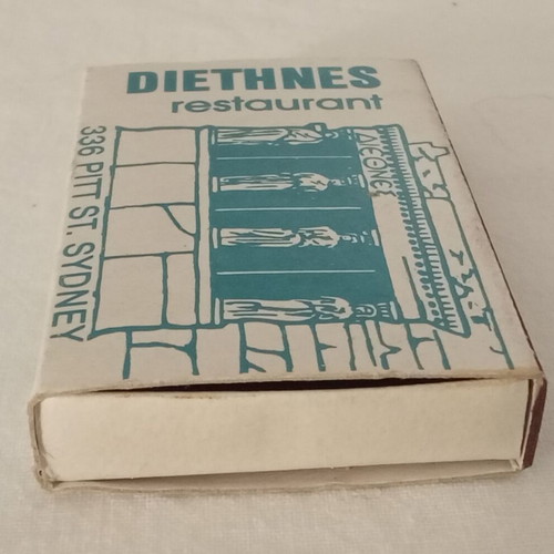 Diethnes Greek Restaurant Sydney matchboxes used