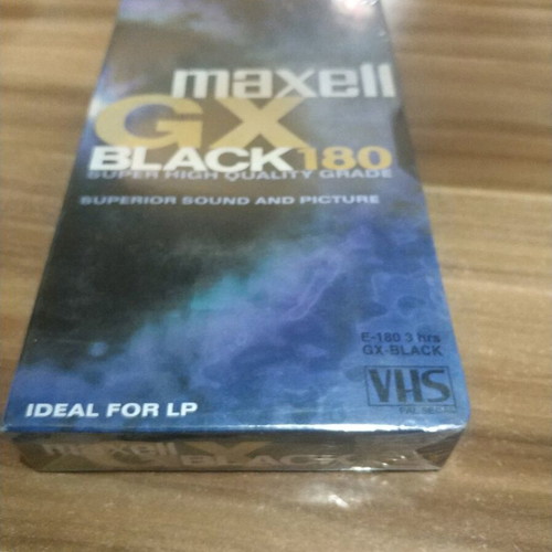 Maxell GX Black 180 VHS cassette new