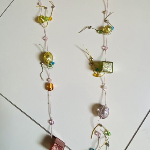 Accessorize long necklace new, colorful pastel shades, 60cm