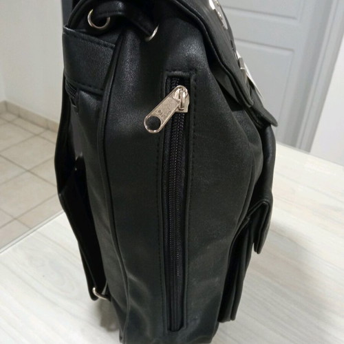 Women's leather backpack new, black color