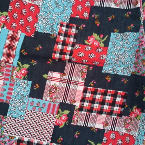 Summer bermuda handmade vintage with patchwork design, multicolor