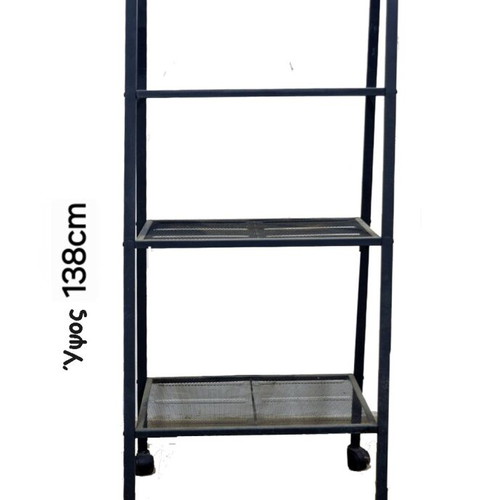 Metal shelf like new with 4 shelves and wheels