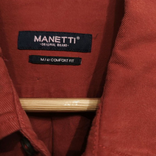 Manetti Men's Long-Sleeve Shirt Like New, Red, Size M