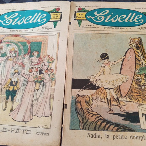 Lisette French magazines used, set of 6 from 1929