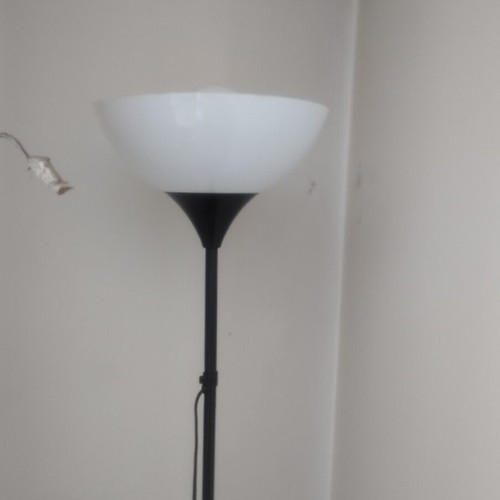 Floor lamp like new, black with white glass