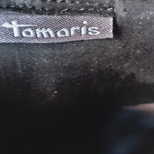 Tamaris black leather ankle boots size 40 with box