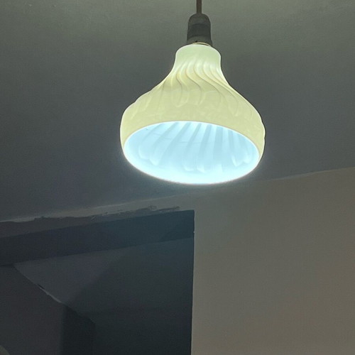 Handmade modern ceiling light white matte with embossed design new