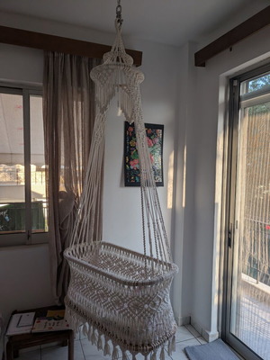 Decorative Hanging Baby Cradle with Mattress, New