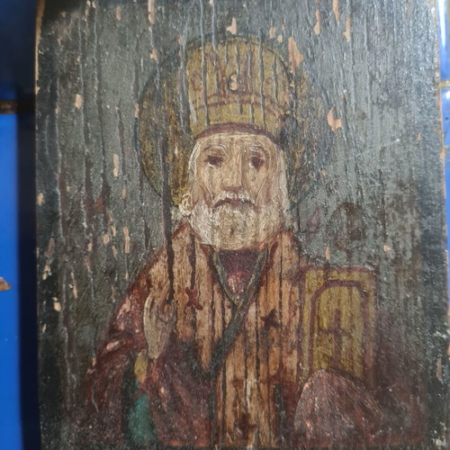 Icon Saint Athanasios egg tempera on wood new