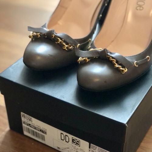 Feng Shoe gray leather pumps used, size 39