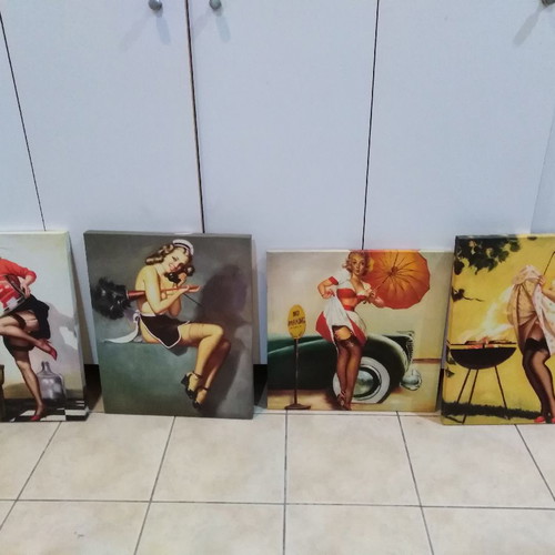 Decorative paintings new, set of 4 pieces