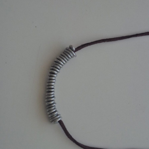 Handmade leather necklace with wire