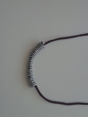 Handmade leather necklace with wire