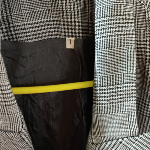 Women's checked jacket like new, size M 38 10, black and white