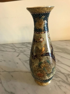 Satsuma λεπτό μπλε βάζο μεταχειρισμένο, ύψος 21cm