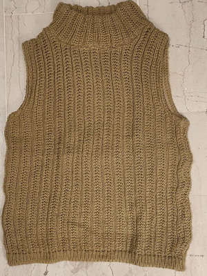 Sleeveless Turtleneck Sweater used, brown, size S