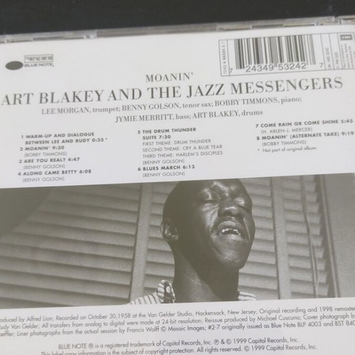 Art Blakey and the Jazz Messengers Moanin CD like new, jazz