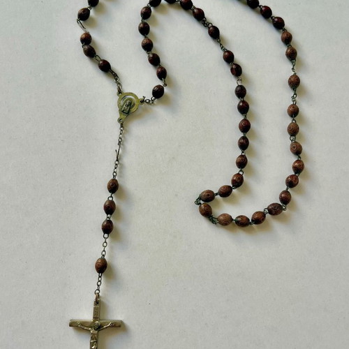 Neck cross used, wooden and metal