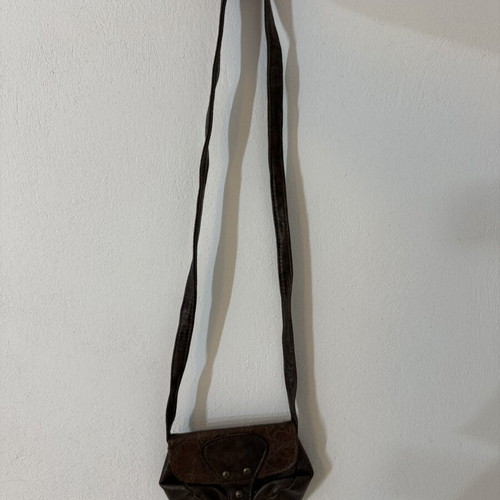 Leather Mini Bag crossbody brown like new, 90s forest fairy style