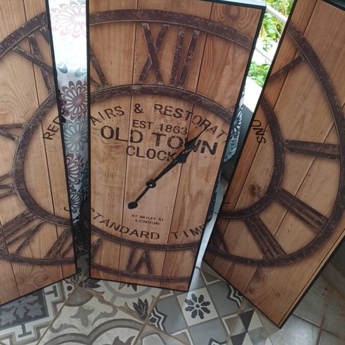 Triptych clock 0.90 x 0.90 used set