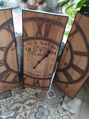 Triptych clock 0.90 x 0.90 used set