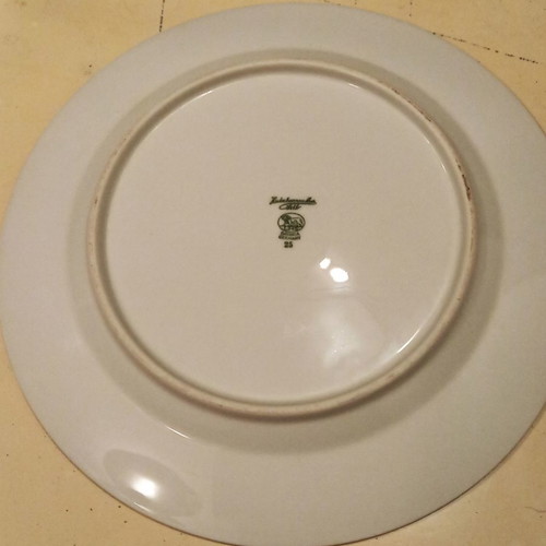 Bavarian porcelain plate antique with 22K gold, Fragonard-M. Langbroek