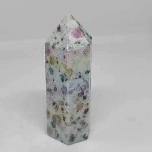 Jade Obelisk 6.5cm with Natural Multicolored Minerals like new