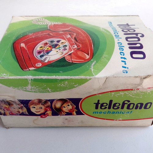 Mechanical Telephone Priftis toy from 1970s, new