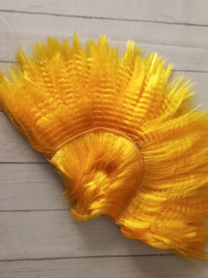 Carnival punk mohawk wig like new, bright yellow