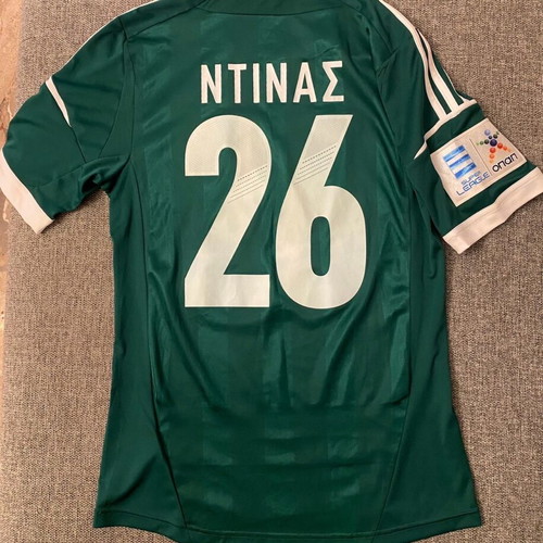 Panathinaikos Matchworn Football Jersey Used, Dinas 26