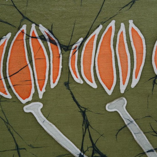 Batik painting used, modern, silk 38x28 cm