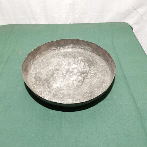 Hammered copper tray used, 1920s era