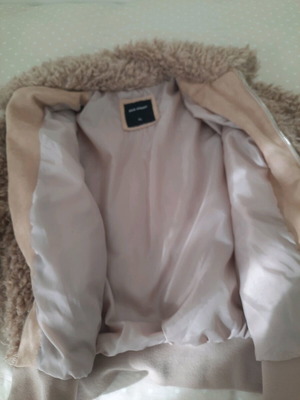 Pink Woman beige boucle jacket size XL like new