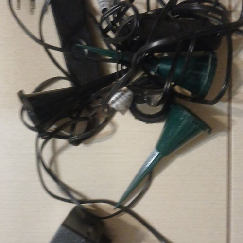Outdoor garden spotlights set used, 4 pieces with transformer and bulbs