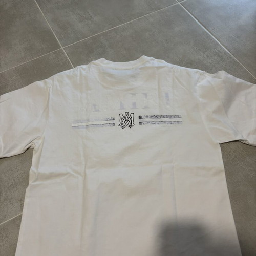 Amiri white t shirt with front and back print, new, size M
