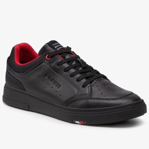 Tommy Hilfiger men's leather sneakers like new, black, size 45