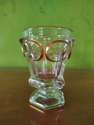 Baccarat crystal glass with gold details, like new