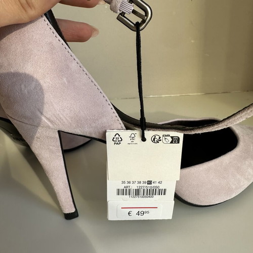 Zara suede leather pumps with ankle strap size 40, new, pink beige
