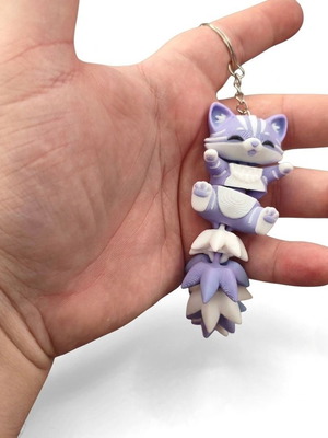 Articulated Cat Keychain Fidget Toy, 12cm, 3 Colors