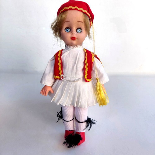 Tsolias Doll Greek Made, 1970s, new